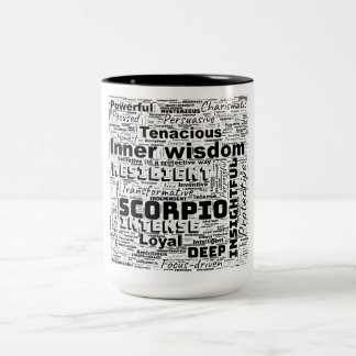 Scorpio Zodiac Word Cloud Inspiration Zweifarbige Tasse