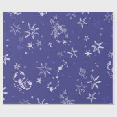 Scorpio Zodiac Wrapping Paper Geschenkpapier (Flach)