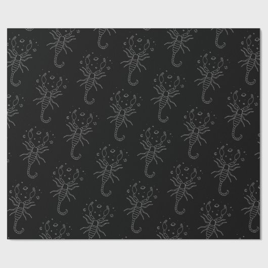 Scorpio Zodiac Wrapping Paper Geschenkpapier (Flach)