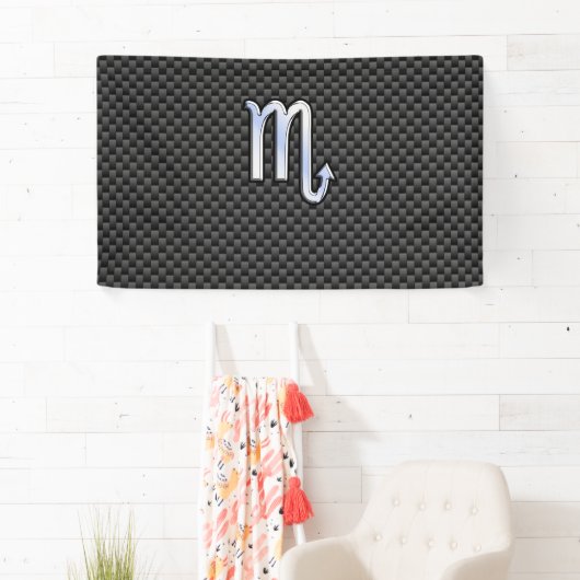 Scorpio Zodiac-Zeichen auf Kohlenstofffaser-Astrol Banner (Insitu)