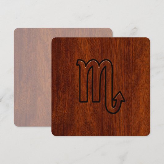 Scorpio Zodiac-Zeichen im Mahagoni-Stil (Vorne/Hinten)