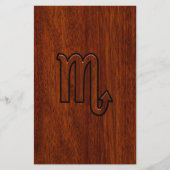 Scorpio Zodiac-Zeichen im Mahagoni-Stil Briefpapier (Vorderseite)