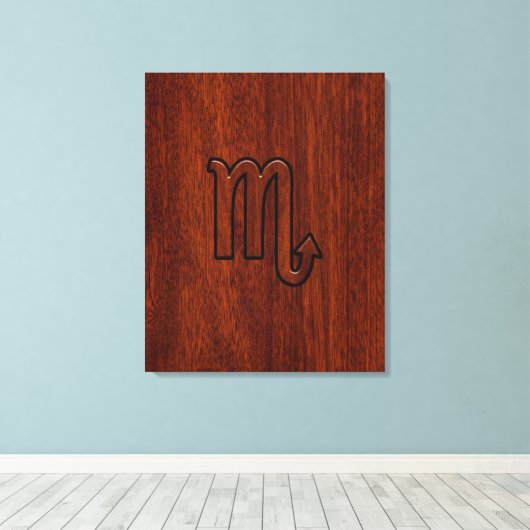 Scorpio Zodiac-Zeichen im Mahagoni-Stil Leinwanddruck (Insitu (Holzboden))