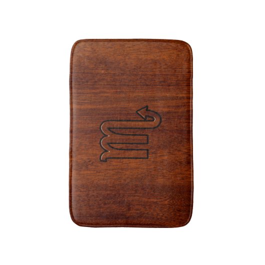 Scorpio Zodiac Zeichen im Rich Mahogani Stil Badematte (Vorderseite Vertikal)