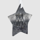 Scorpio Zodiac-Zeichen in gestörter Stahldekoratio Ornament (Vorderseite)