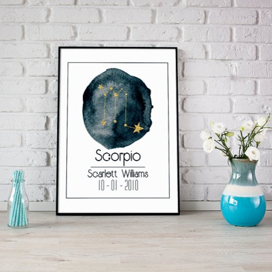 Scorpio Zodiac Zeichen: Individuelle Name & Geburt Poster