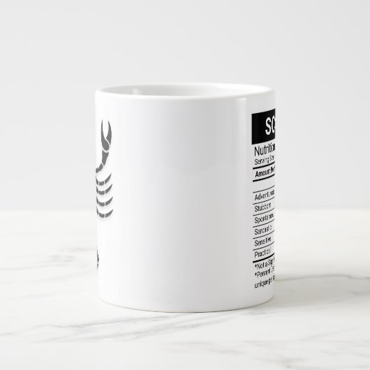 Scorpio Zodiac-Zeichen mit nährstoffreichen Fakten Jumbo-Tasse (Vorderseite)