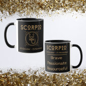 Scorpio Zodiac Zeichen mit Symbol und Eigenschafte Tasse