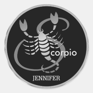 Scorpio ♏ - Zodiac-Zeichen Runder Aufkleber
