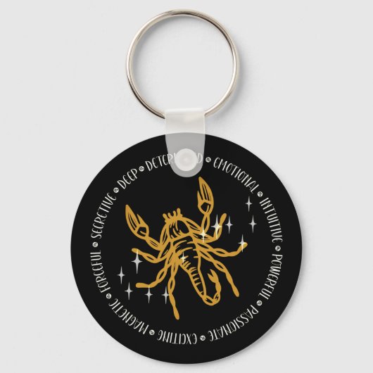 Scorpio Zodiac Zeichen: Symbol, Sternbild, Info Schlüsselanhänger (Vorderseite)