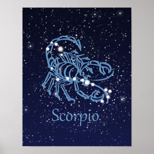 Scorpio Zodiac Zeichen und Konstellation Poster (Vorne)
