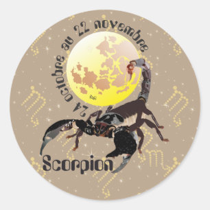Scorpion 24 octobre au 22 novembre Autocollant Runder Aufkleber