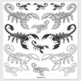 Scorpion Icon Sticker-Set Aufkleber