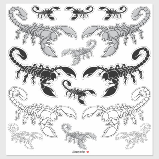 Scorpion Icon Sticker-Set Aufkleber (Blatt)