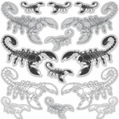 Scorpion Icon Sticker-Set Aufkleber (Vorderseite)