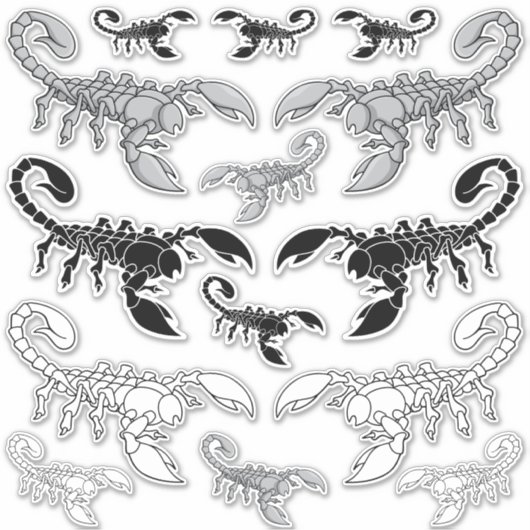 Scorpion Icon Sticker-Set Aufkleber (Vorderseite)