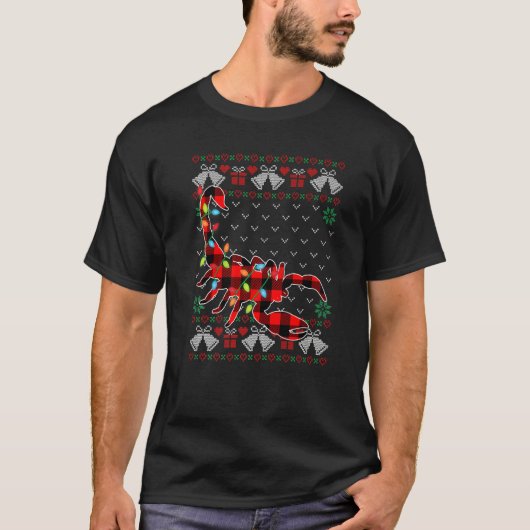 Scorpion   Xmas Lights Ugly Christmas Sweater T-Shirt (Vorderseite)