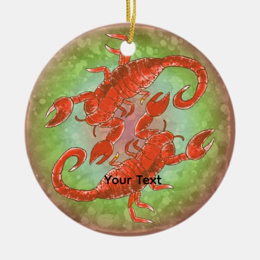 Scorpion Yin Yang  Keramik Ornament (Vorne)