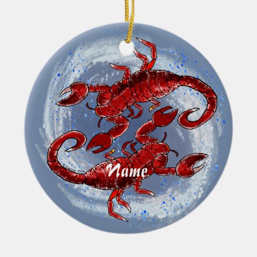 Scorpion Yin Yang Keramik Ornament (Vorne)