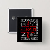Scorpion Zodiac Sign Button (Vorne & Hinten)