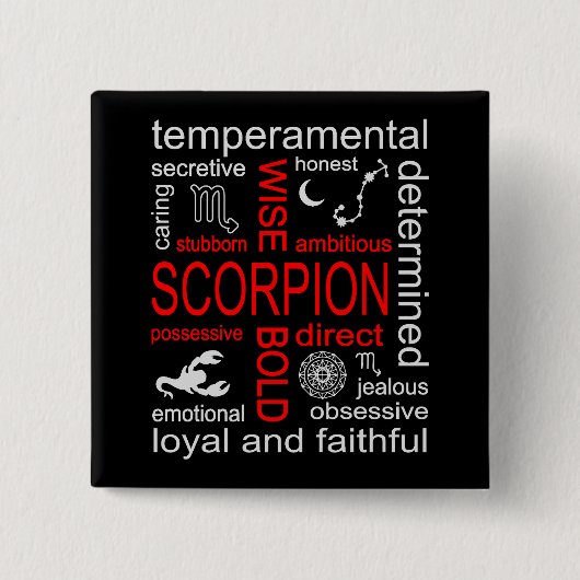 Scorpion Zodiac Sign Button (Vorderseite)