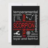 Scorpion Zodiac Sign Einladung (Vorderseite)