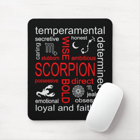 Scorpion Zodiac Sign Mousepad (Mit Mouse)