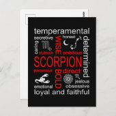 Scorpion Zodiac Sign Postkarte (Vorne/Hinten)