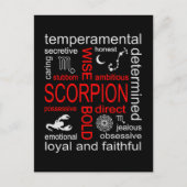 Scorpion Zodiac Sign Postkarte (Vorderseite)