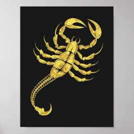Scorpion Zodiac Sign Stamm Tattoo Illustration Poster