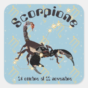 Scorpione 24 ottobre al 22 novembre Etichetta Quadratischer Aufkleber