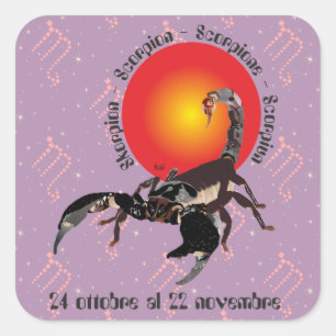 Scorpione 24 ottobre al 22 novembre Etichetta Quadratischer Aufkleber