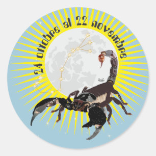 Scorpione 24 ottobre al 22 novembre Etichetta Runder Aufkleber