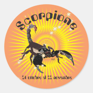Scorpione 24 ottobre al 22 novembre Etichetta Runder Aufkleber