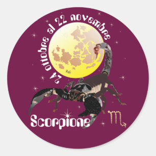 Scorpione 24 ottobre al 22 novembre Etichetta Runder Aufkleber