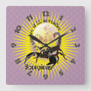 Scorpione 24 ottobre al 22 novembre Orologio Quadratische Wanduhr