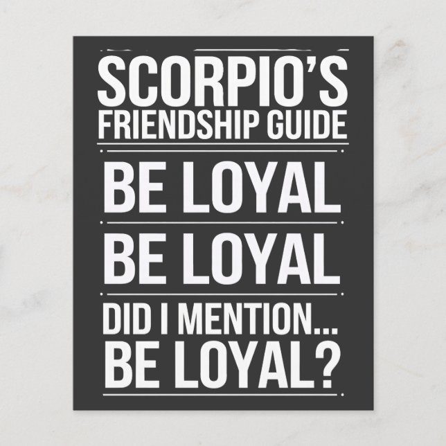 Scorpios Freundschaftsführer Funny Zitat (Vorderseite)