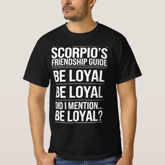 Scorpios Freundschaftsführer Funny Zitat T-Shirt (Vorderseite)