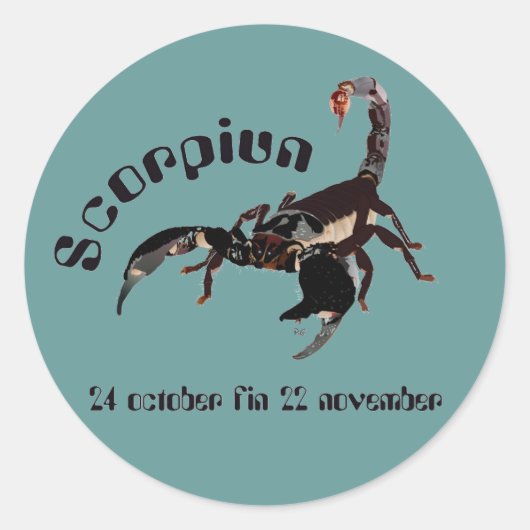 Scorpiun 24 october fin 22 november Aufkleber (Vorderseite)