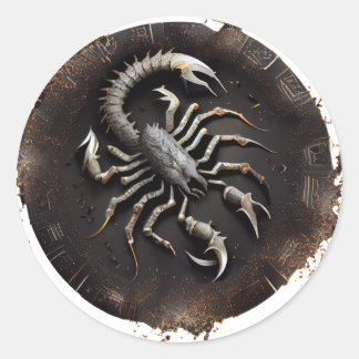 Scorpius Zodiac Graphic Runder Aufkleber