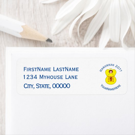 Scot Lion Rampant Angel Hanukkah Flag Personalized (Insitu)