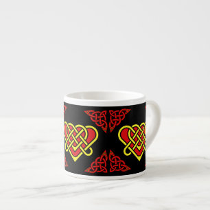 Scotalnd keltisch/gold/rotes geflochtenes Herz, sc Espressotasse