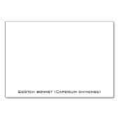 Scotch Bonnet Peppers Tischnummer (Rückseite)