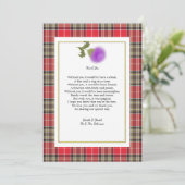 Scotch Clan Tartan Wedding Gedicht Danke Foto Einladung (Stehend Vorderseite)