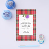 Scotch Clan Tartan Wedding Gedicht Danke Scroll Flyer (Einzeln)