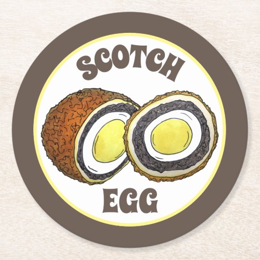 Scotch Egg UK British Food Yorkshire Runder Pappuntersetzer (Vorderseite)