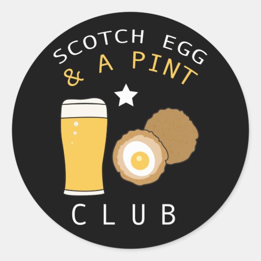 Scotch Egg und ein Pint Club Abzeichen Button Butt Runder Aufkleber (Vorderseite)