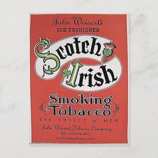 Scotch Irish Tabak Postcard Postkarte (Vorderseite)