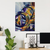 "Scotch on Rocks" Art Glass Wasserfarbe Poster (Heimbüro)