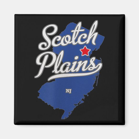 Scotch Plains New Jersey Nj Map Magnet (Vorne)